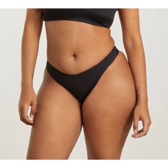 Everlane The Thigh-High Bikini Bottom &Triangle Bikini Top 2 PC Black Large NWT - Picture 8 of 14